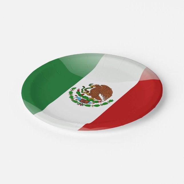 Plato De Papel Bandera brillante de México (Angular)