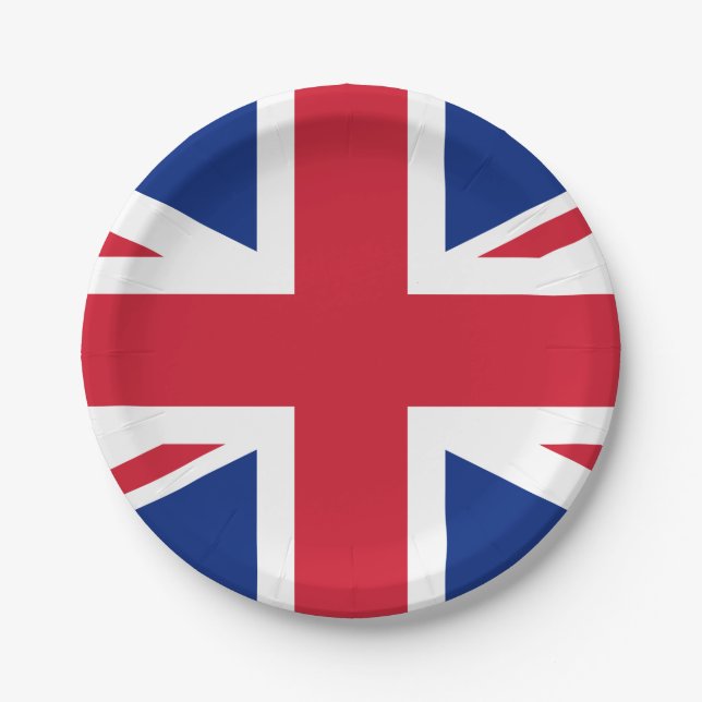 Plato De Papel Bandera británica (Anverso)