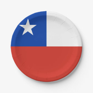 Plato De Papel Bandera chilena