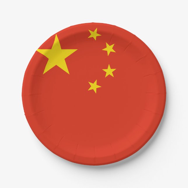 Plato De Papel Bandera china (Anverso)