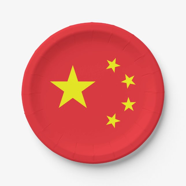 Plato De Papel Bandera china (Anverso)