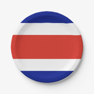 Plato De Papel Bandera Civil de Costa Rica