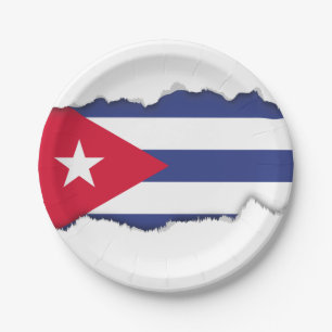 Plato De Papel Bandera clásica de Cuba