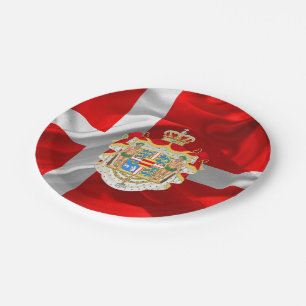 Plato De Papel Bandera danesa: escudo de armas