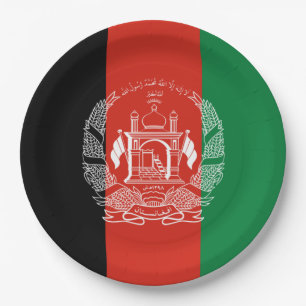 Plato De Papel Bandera de Afganistán
