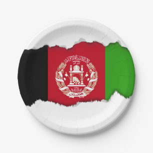 Plato De Papel Bandera de Afganistán