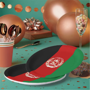 Plato De Papel Bandera de Afganistán