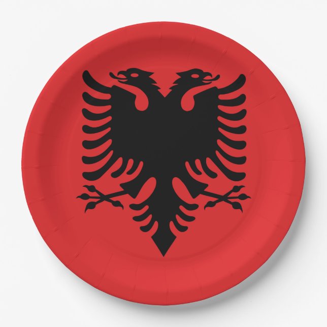 Plato De Papel Bandera de Albania (Anverso)