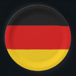 Plato De Papel Bandera de Alemania - Deutschland<br><div class="desc">La bandera de Alemania - Deutschland es una tricolor compuesta por tres bandas horizontales iguales que muestran los colores nacionales de Alemania negro,  rojo y oro. alemania,  alemania,  deutschland,  berlin,  bandera patriótica.</div>