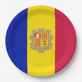 Plato De Papel Bandera de Andorra