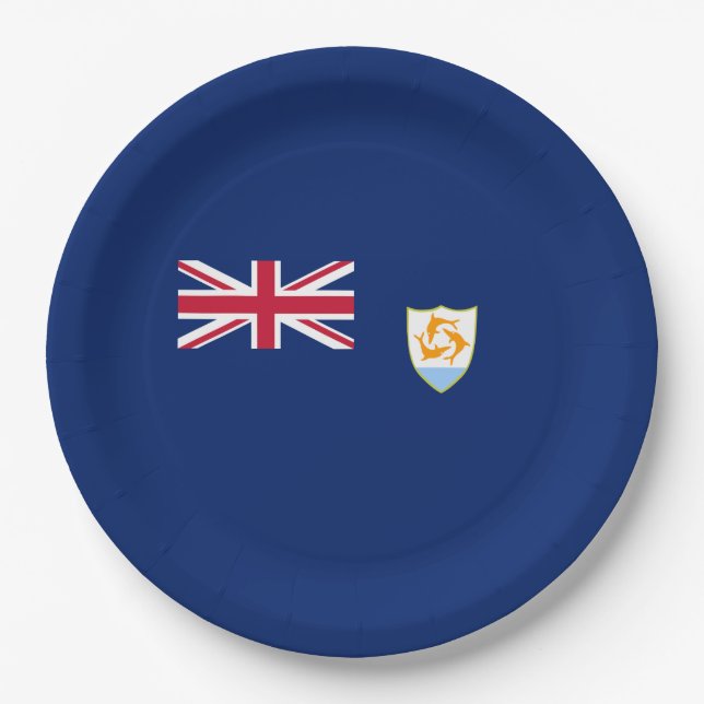 Plato De Papel Bandera de Anguila (Caribe) (Anverso)