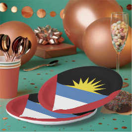 Plato De Papel Bandera de Antigua y Barbuda
