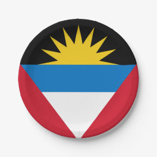 Plato De Papel Bandera de Antigua y Barbuda