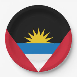 Plato De Papel Bandera de Antigua y Barbuda