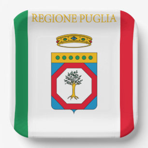 Plato De Papel Bandera de Apulia (Italia)