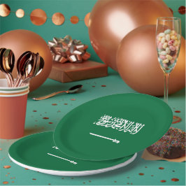 Plato De Papel Bandera de Arabia Saudita