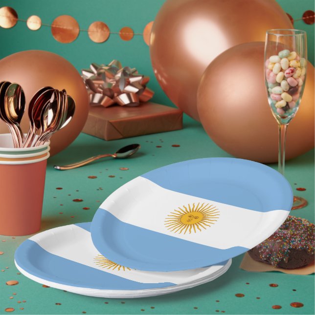 Plato De Papel Bandera de Argentina (Multi)