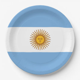 Plato De Papel Bandera de Argentina