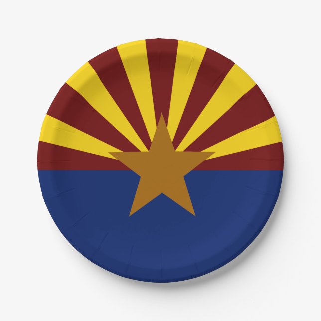 Plato De Papel Bandera de Arizona (Anverso)