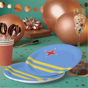 Plato De Papel Bandera de Aruba