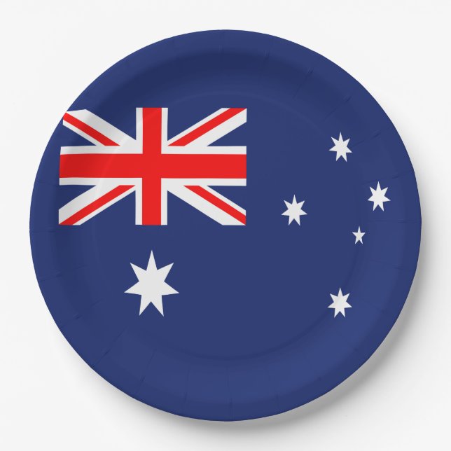 Plato De Papel Bandera de Australia (Anverso)