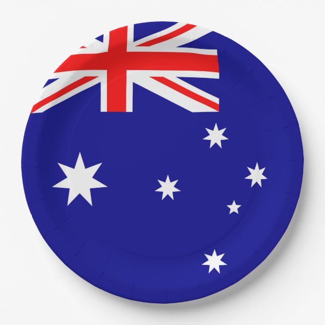 Plato De Papel Bandera de Australia (Anverso)