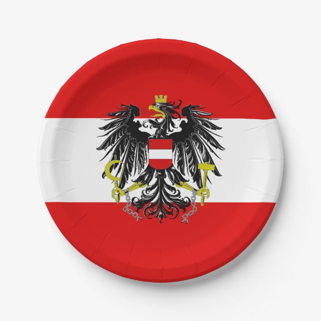 Plato De Papel Bandera de Austria (Anverso)