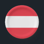 Plato De Papel Bandera de Austria (austriaca)<br><div class="desc">Productos de bandera mundial de personalizable - Por favor,  no dude en añadir su propio texto.</div>
