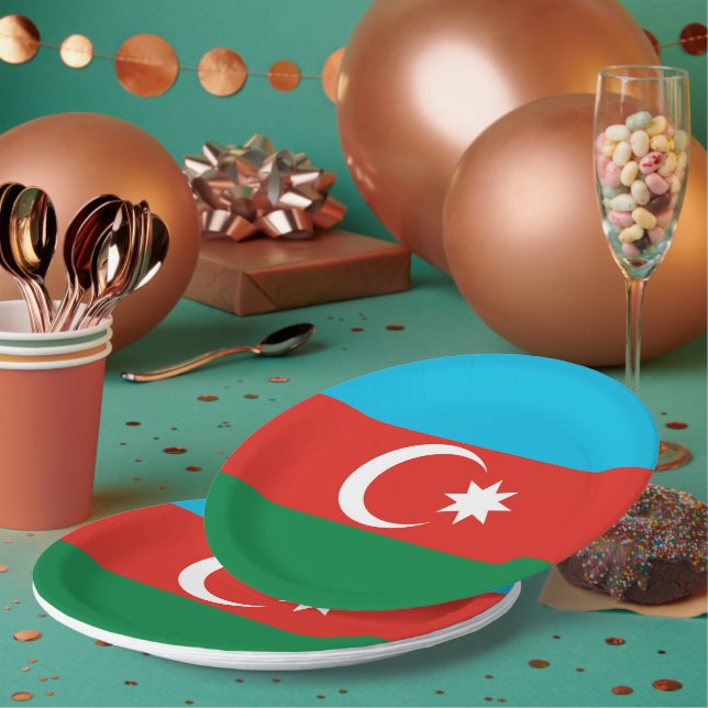 Plato De Papel Bandera de Azerbaiyán (Multi)