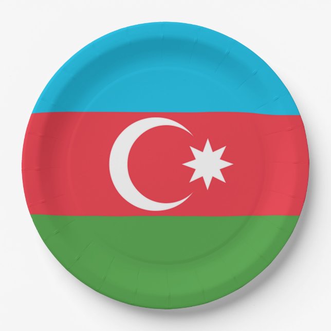 Plato De Papel Bandera de Azerbaiyán (Anverso)