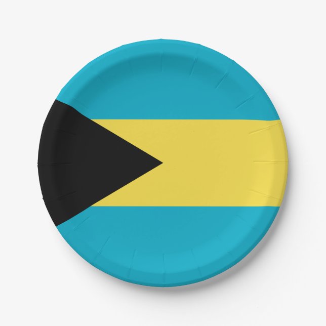Plato De Papel Bandera de Bahamas (Anverso)