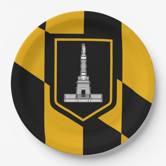 Plato De Papel Bandera de Baltimore (Maryland, Estados Unidos) (Anverso)