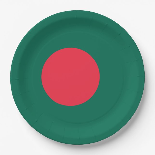 Plato De Papel Bandera de Bangladesh (Bangladesh) (Anverso)