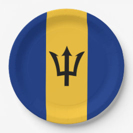 Plato De Papel Bandera de Barbados (Barbados) (Bajan)