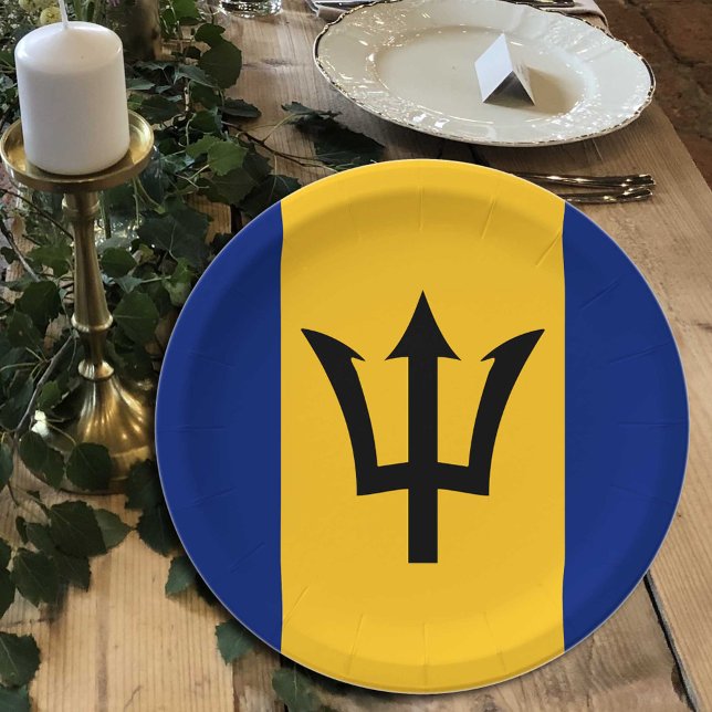 Plato De Papel Bandera de Barbados, fiesta, deportes, Barbados (Subido por el creador)