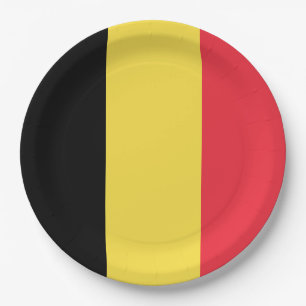 Plato De Papel Bandera de Bélgica