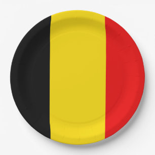 Plato De Papel Bandera de Bélgica