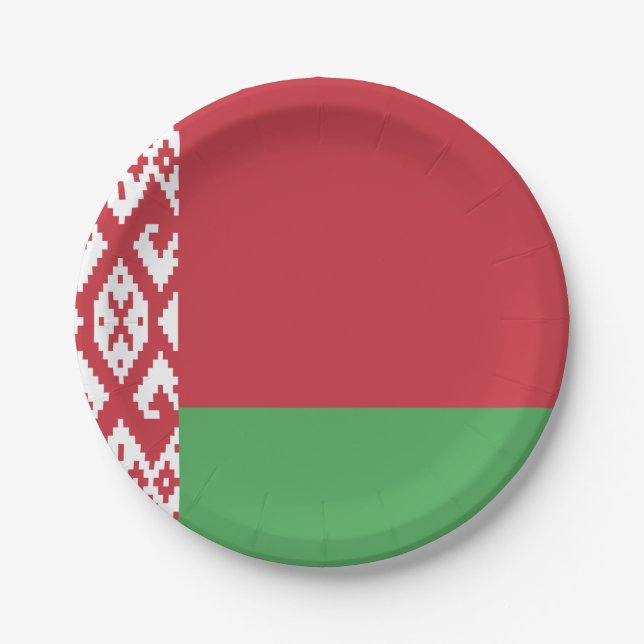 Plato De Papel Bandera de Bielorrusia (Anverso)