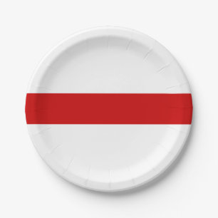Plato De Papel Bandera de Bielorrusia (rojo y blanco)