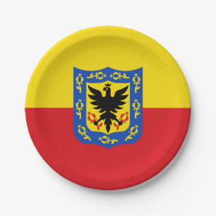 Plato De Papel Bandera de Bogotá, Colombia Placas de papel