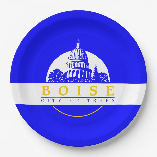 Plato De Papel Bandera de Boise (ciudad de Idaho) (Anverso)