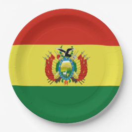 Plato De Papel Bandera de Bolivia