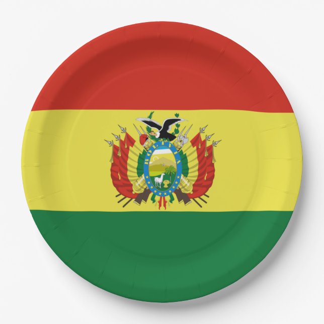 Plato De Papel Bandera de Bolivia (Anverso)