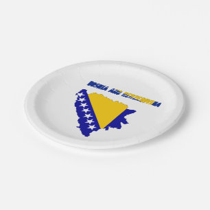 Plato De Papel Bandera de Bosnia