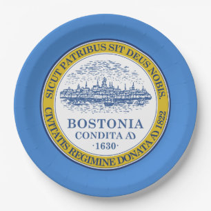 Plato De Papel Bandera de Boston (Massachusetts)