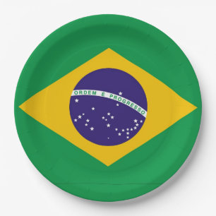 Plato De Papel Bandera de Brasil Bandeira do Brasil