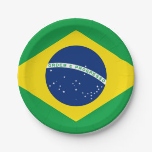 Plato De Papel Bandera de Brasil (Brasil)