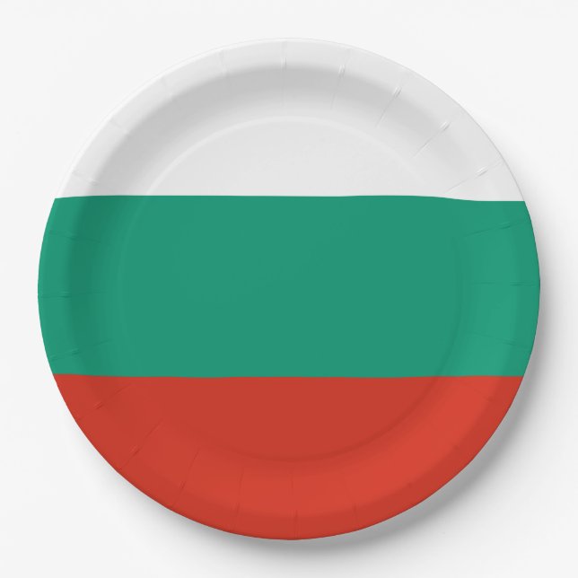 Plato De Papel Bandera de Bulgaria (Anverso)