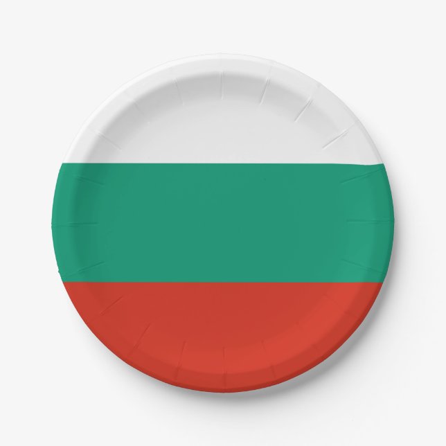 Plato De Papel Bandera de Bulgaria (Anverso)