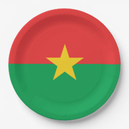 Plato De Papel Bandera de Burkina Faso